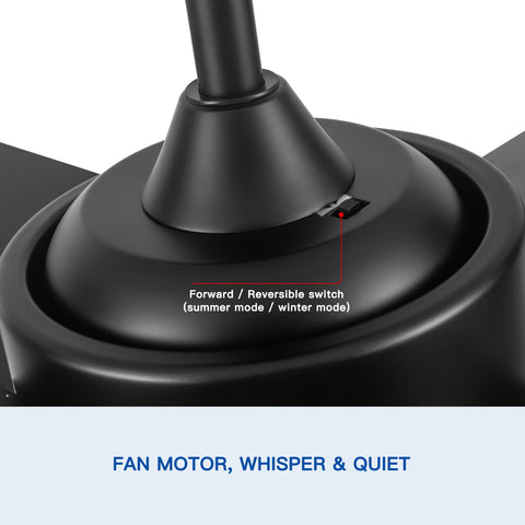Misty Valley 44in. Modern 4-Blade Integrated LED Remote Control Ceiling Fan with Black ABS Blade
