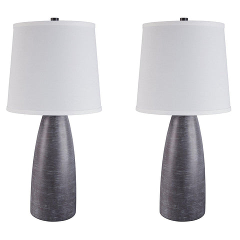 Misty Valley Shavontae Gray Contemporary Table Lamp (Set of 2)