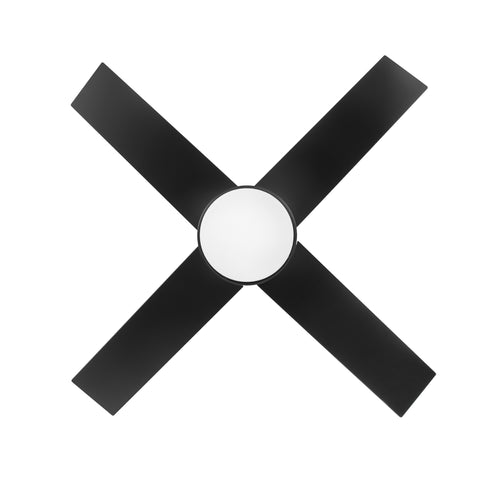 Misty Valley 44in. Modern 4-Blade Integrated LED Remote Control Ceiling Fan with Black ABS Blade