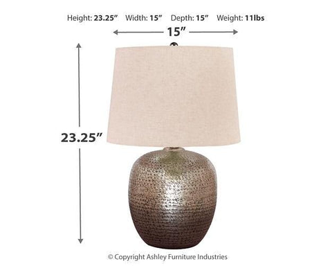 Misty Valley Magalie Antique Silver Finish Contemporary Table Lamp