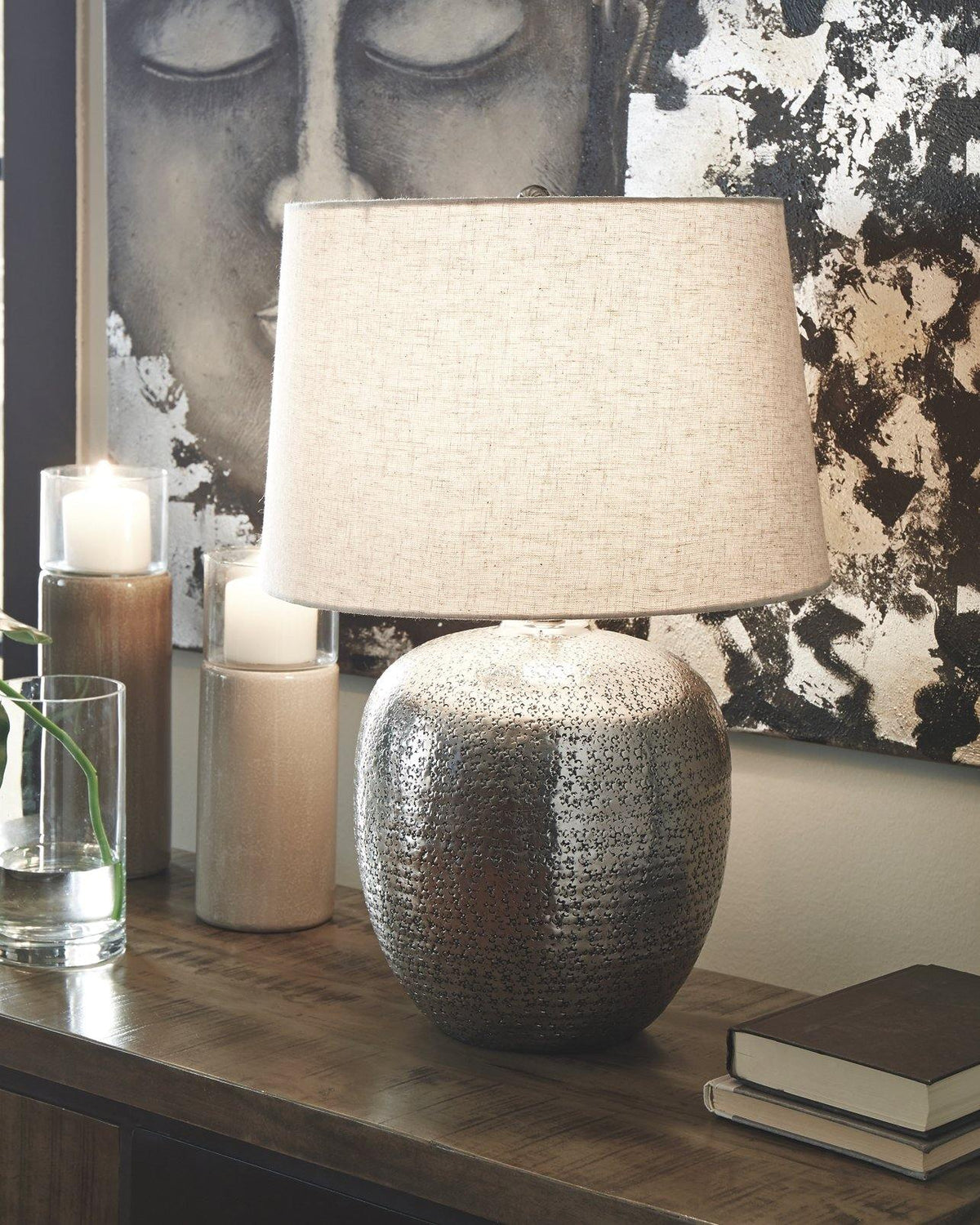 Misty Valley Magalie Antique Silver Finish Contemporary Table Lamp