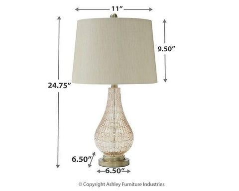 Misty Valley Latoya Champagne Contemporary Table Lamp