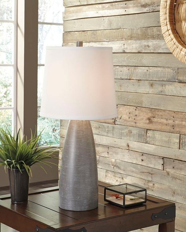 Misty Valley Shavontae Gray Contemporary Table Lamp (Set of 2)