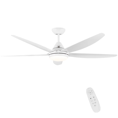 Misty Valley 56in. Integrated Modern White LED Ceiling Fan with Light and Remote Control