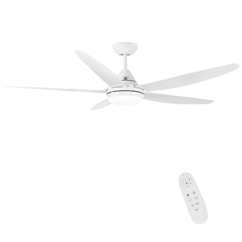 Misty Valley 56in. Integrated Modern White LED Ceiling Fan with Light and Remote Control