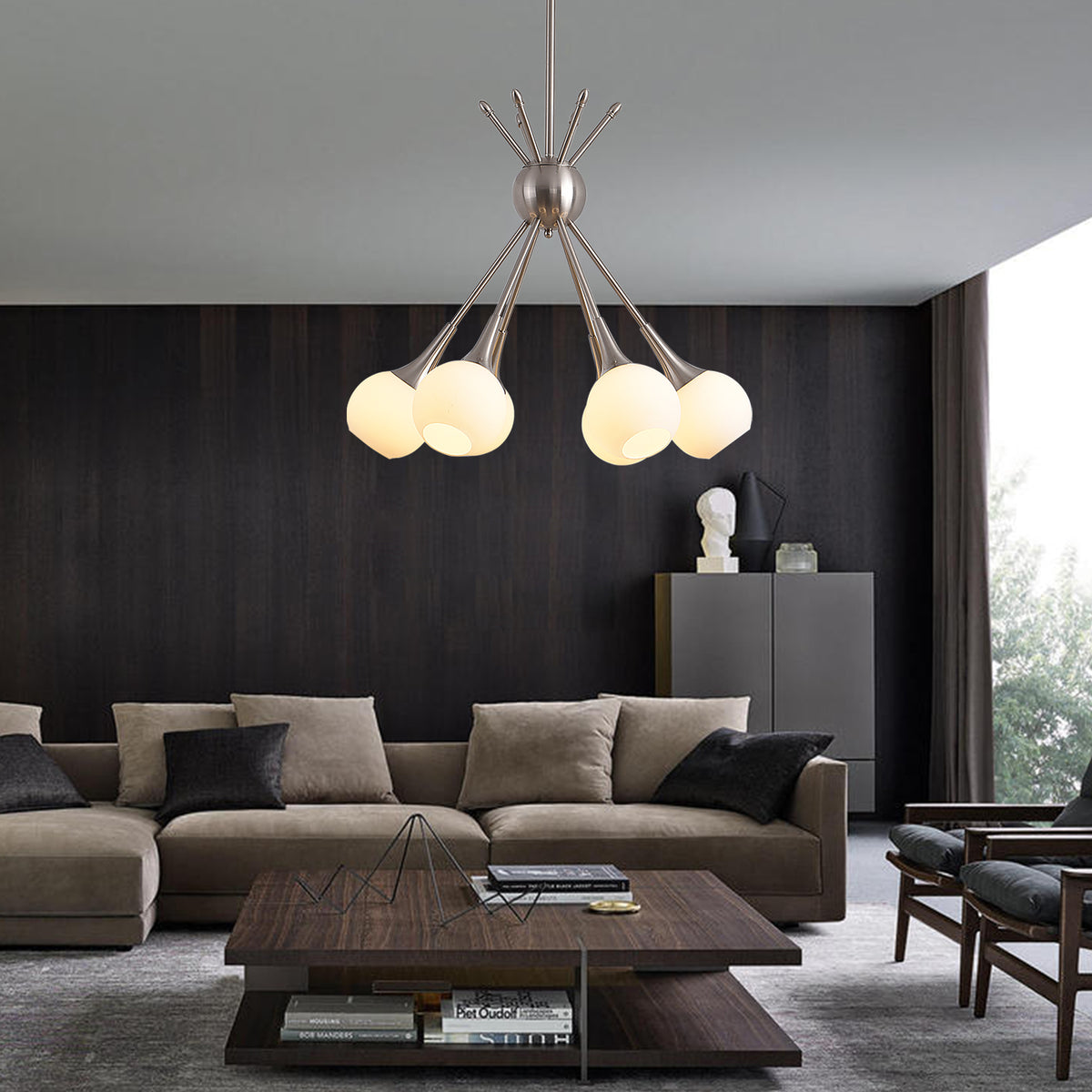 Misty Valley 6-Light Modern American Medieval Branch Golden Chandelier for Living Room