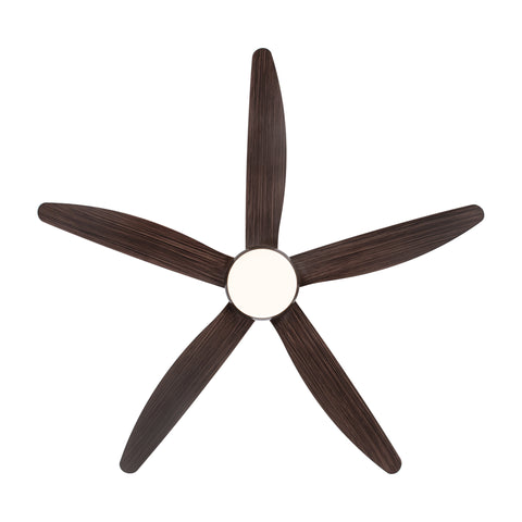 Misty Valley 56in. Integrated LED Modern Brown wood Ceiling Fan with Light,6-Speed Remote Control Ceiling Fan