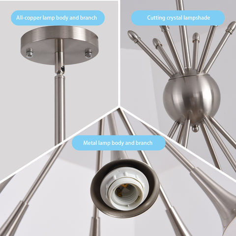 Misty Valley 6-Light Modern American Medieval Branch Golden Chandelier for Living Room