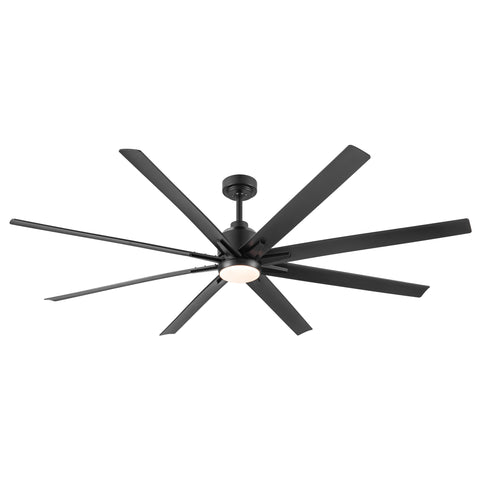 Misty Valley 72in. Integrated LED Modern Industrial Ceiling Fan with Black ABS Blade