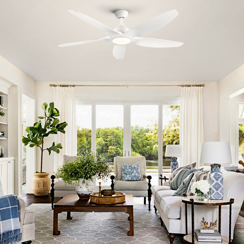 Misty Valley Modern 60in. Integrated LED Ceiling Fan Lighting with White ABS Blade