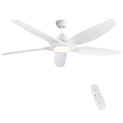 Misty Valley Modern 60in. Integrated LED Ceiling Fan Lighting with White ABS Blade