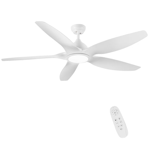 Misty Valley Modern 60in. Integrated LED Ceiling Fan Lighting with White ABS Blade