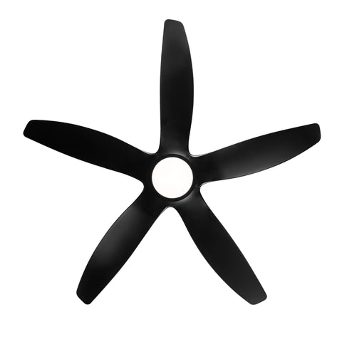 Misty Valley 60in. Modern Matte Black Integrated LED 5-Blade Reversible Ceiling Fan with Light