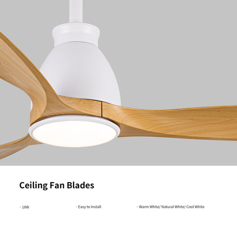 Misty Valley 52in. Integrated LED Burlywood Reversible Ceiling Fan with Light