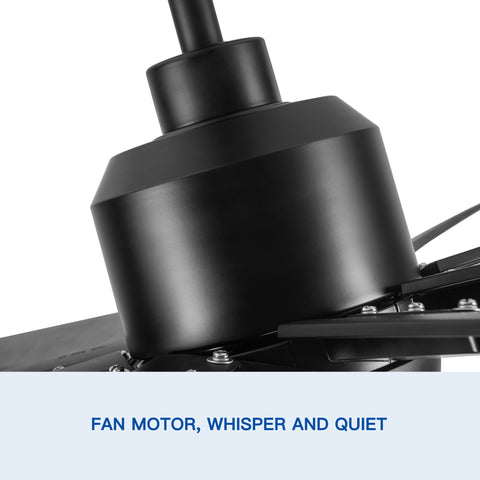 Misty Valley 72in. Integrated LED Modern Industrial Ceiling Fan with Black ABS Blade
