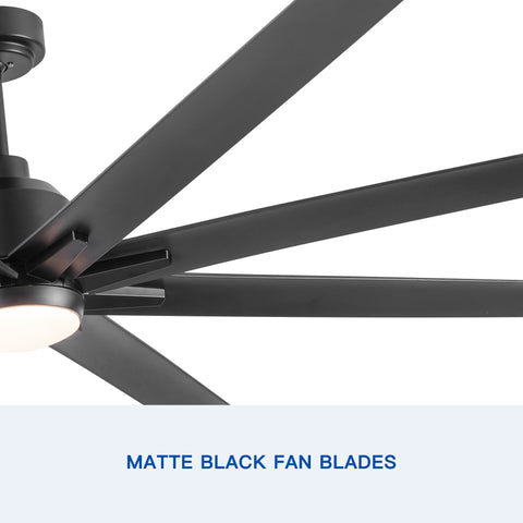 Misty Valley 72in. Integrated LED Modern Industrial Ceiling Fan with Black ABS Blade