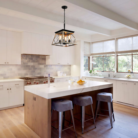 Misty Valley 4-Light Farmhouse Chandeliers for Dining Room,Rustic Kitchen Island Light Fixture, Autique