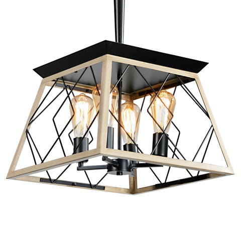 Misty Valley 4-Light Farmhouse Chandeliers for Dining Room,Rustic Kitchen Island Light Fixture, Autique