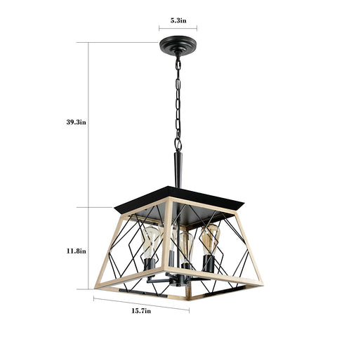 Misty Valley 4-Light Farmhouse Chandeliers for Dining Room,Rustic Kitchen Island Light Fixture, Autique