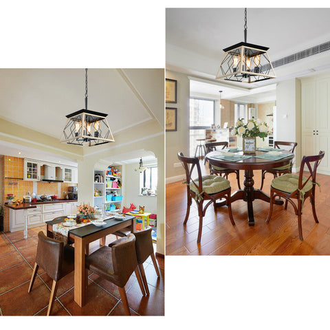 Misty Valley 4-Light Farmhouse Chandeliers for Dining Room,Rustic Kitchen Island Light Fixture, Autique
