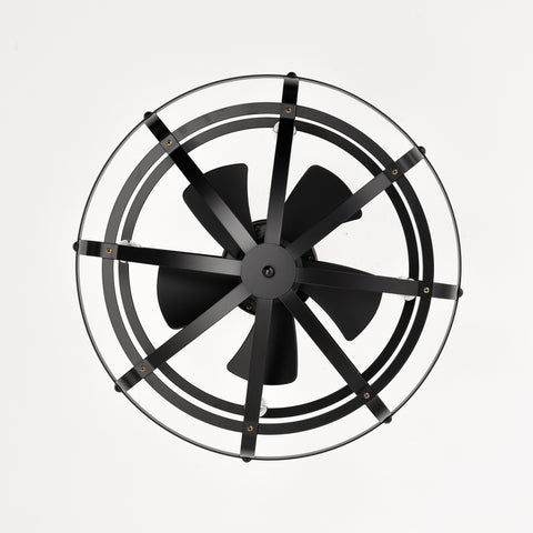 Misty Valley Industrial Ceiling Fan Light Kit for Living Room Bedroom Kitchen and Bladeless Caged Ceiling Fan with Lights