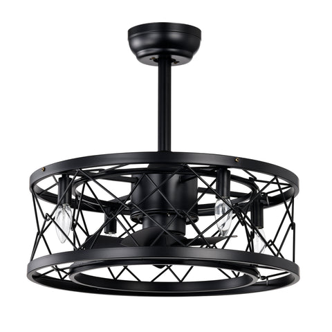 Misty Valley Brown LED Ceiling Fan with Light,AC Motor Quiet Small Ceiling Fan for Bedroom