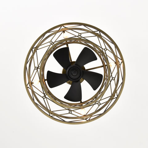 Misty Valley 20in. Low profile Enclosed Modern Reversible Bladeless Ceiling Fan with Light,Flush Mount Ceiling Fan for bedroom