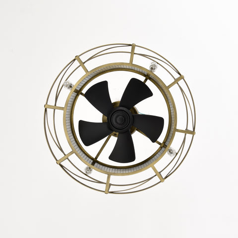 Misty Valley 20in Small ceiling fan with kit ,5 ABS blades Antique brown decorate ceiling fan light with Remote control