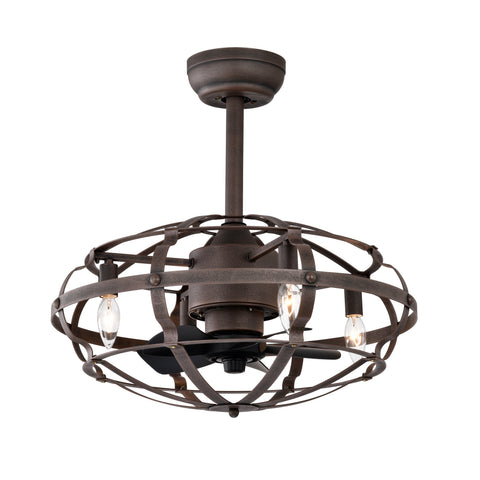 Misty Valley 52in. Modern Rust Red Ceiling Fan with Light and Remote Control, Industrial Ceiling Fan for Patio Living Room, Bedroom