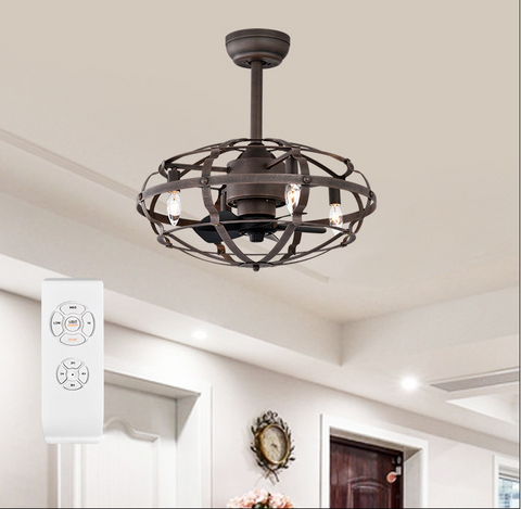 Misty Valley 52in. Modern Rust Red Ceiling Fan with Light and Remote Control, Industrial Ceiling Fan for Patio Living Room, Bedroom