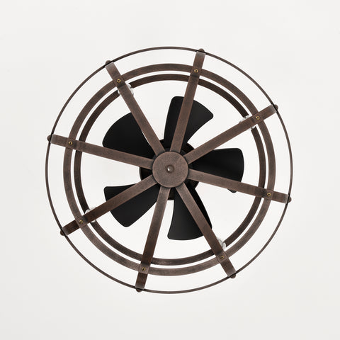 Misty Valley 52in. Modern Rust Red Ceiling Fan with Light and Remote Control, Industrial Ceiling Fan for Patio Living Room, Bedroom