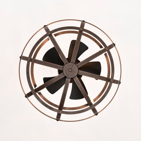 Misty Valley 52in. Modern Rust Red Ceiling Fan with Light and Remote Control, Industrial Ceiling Fan for Patio Living Room, Bedroom