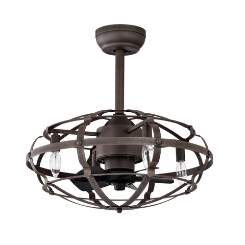 Misty Valley 52in. Modern Rust Red Ceiling Fan with Light and Remote Control, Industrial Ceiling Fan for Patio Living Room, Bedroom