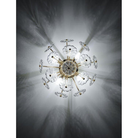 Misty Valley Flush Mount Ceiling Light, Crystal Chandelier Light Fixture Sputnik Firework Ceiling Lamp Modern Golden Close to Ceiling Light