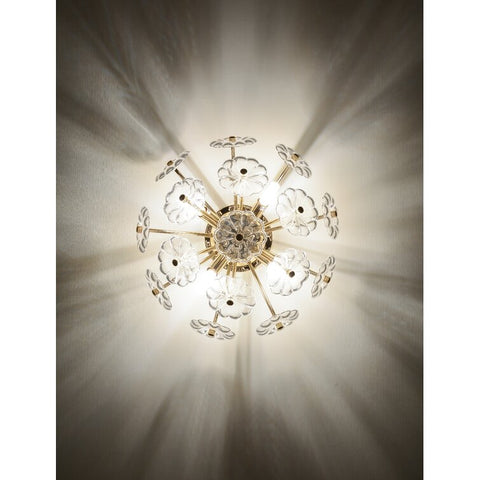 Misty Valley Flush Mount Ceiling Light, Crystal Chandelier Light Fixture Sputnik Firework Ceiling Lamp Modern Golden Close to Ceiling Light