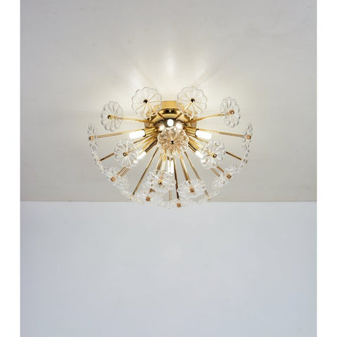 Misty Valley Flush Mount Ceiling Light, Crystal Chandelier Light Fixture Sputnik Firework Ceiling Lamp Modern Golden Close to Ceiling Light