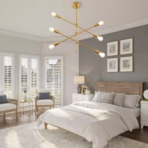 Misty Valley 6-Light DIY Shade Mid Century Sputnik Geometric Chandelier