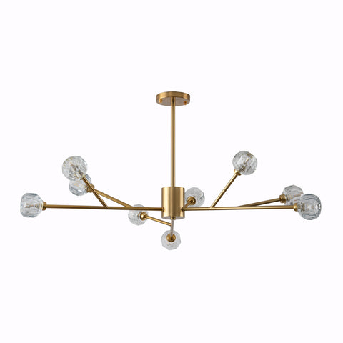 Misty Valley 9-Light Modern American chandelier Golden Iron, Mid-Century Pendant Ceiling Light