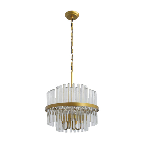 Misty Valley 4-Light Modern American Cylindrical Glam Crystal Chandelier for Living Room-E12 lamp holder