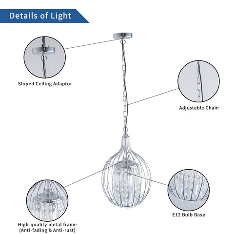 Misty Valley Modern American Spherical Crystal Chandelier -3 Bulbs -E12 Lamp Holder