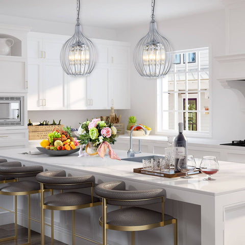 Misty Valley Modern American Spherical Crystal Chandelier -3 Bulbs -E12 Lamp Holder