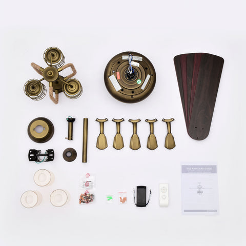 Misty Valley 52in. Modern Bronze Adjustable Height Ceiling Fan with Light, Traditional Reversible Airflow Ceiling Fan