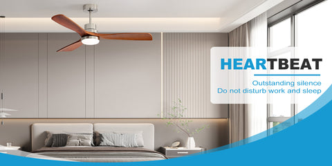 Misty Valley 52" Light Brown Ceiling Fan with Lights, Ceiling Fan with Remote Control, Noiseless Reversible DC Motor and 3 Wood Blades, Timer, 6 Speed for Patio Bedroom, Office