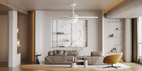 Misty Valley 50in. Modern White Ceiling Fan with Light, Remote Control Quiet Reversible Motor Ceiling Fan For Patio Living Room,