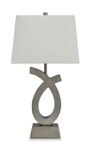 Misty Valley Amayeta Silver Finish Contemporary Table Lamp (Set of 2)