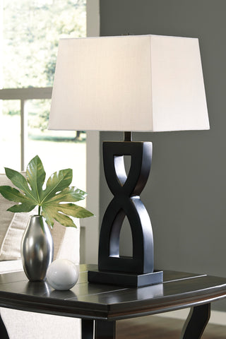 Misty Valley Ashley Amasai Black Contemporary Table Lamp (Set of 2)