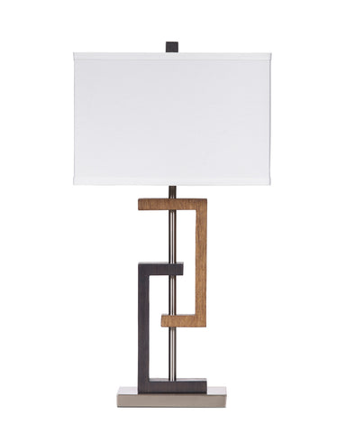 Misty Valley Syler Brown+Silver Finish Contemporary Table Lamp (Set of 2)
