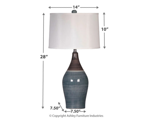 Misty Valley Niobe Multi Gray Contemporary Table Lamp (Set of 2)