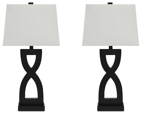 Misty Valley Ashley Amasai Black Contemporary Table Lamp (Set of 2)