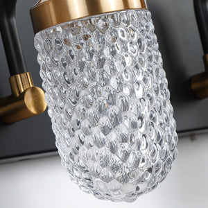 Misty Valley 4-Light Crystal Vanity Lightsfor Bathroo, Black Gold Vintage Vanity Light LED Bathroom Wall